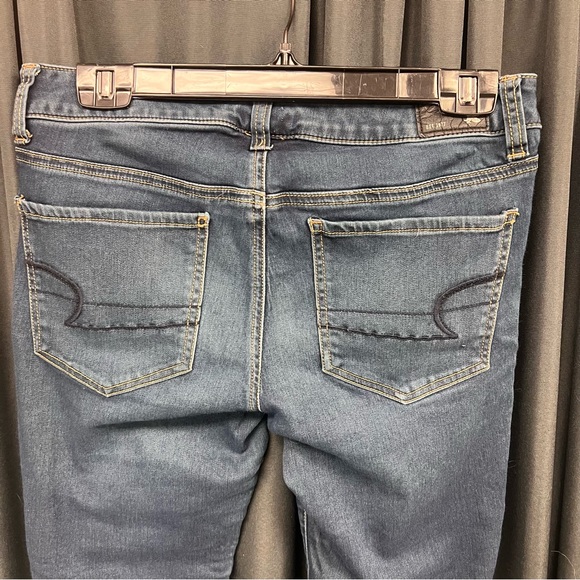 American Eagle Women's Blue Skinny Super Stretch Jeggings B - Picture 5 of 9